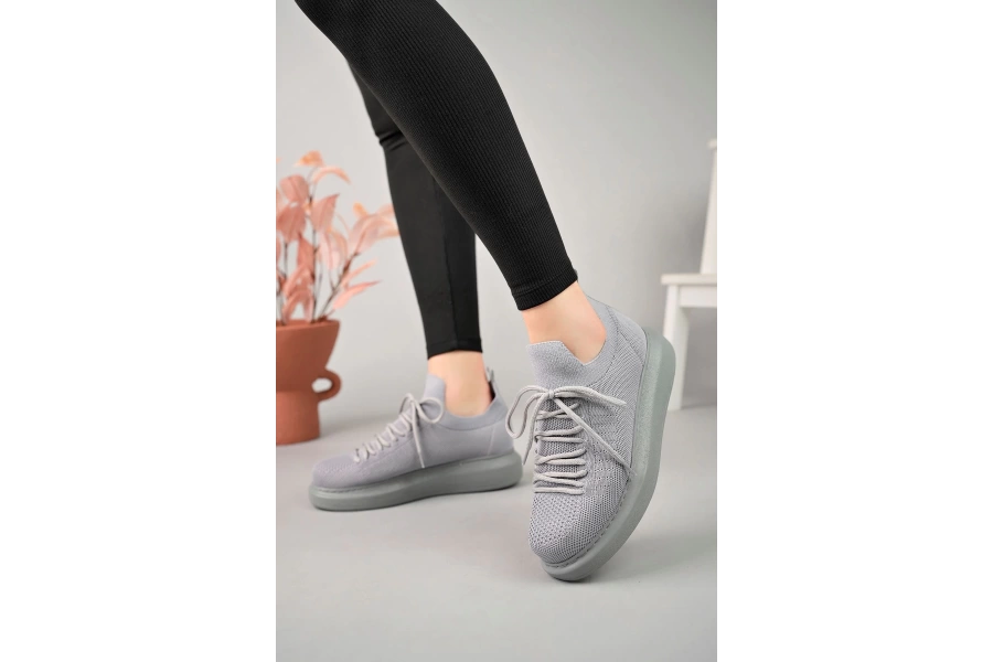 Shoecide Shch307 Rt Tricot Kadın Ayakkabı Grı