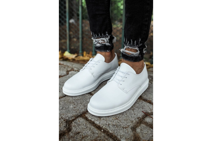 Shoecide Sho003 Bağcıklı Rahat Taban Cbt Pelle Classica Erkek Klasik Ayakkabı Beyaz