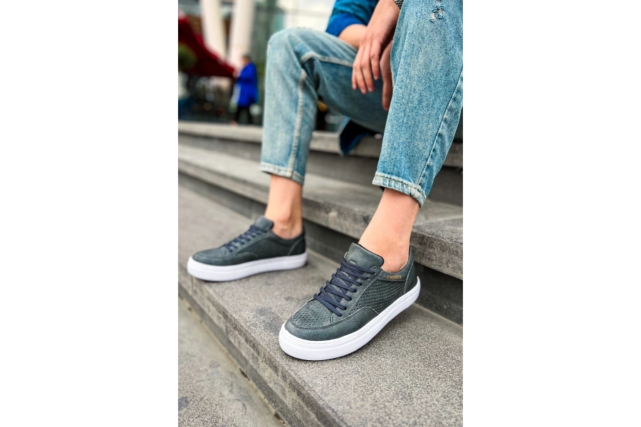 Shoecide Sho015 Bağcıklı Yüksek Taban Delikli Desen Cbt First Edition Erkek Ayakkabı Antrasıt
