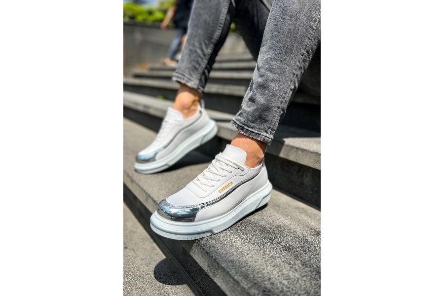 Shoecide Sho041 - Cbt Renaissance Erkek Ayakkabı Beyaz/gumus