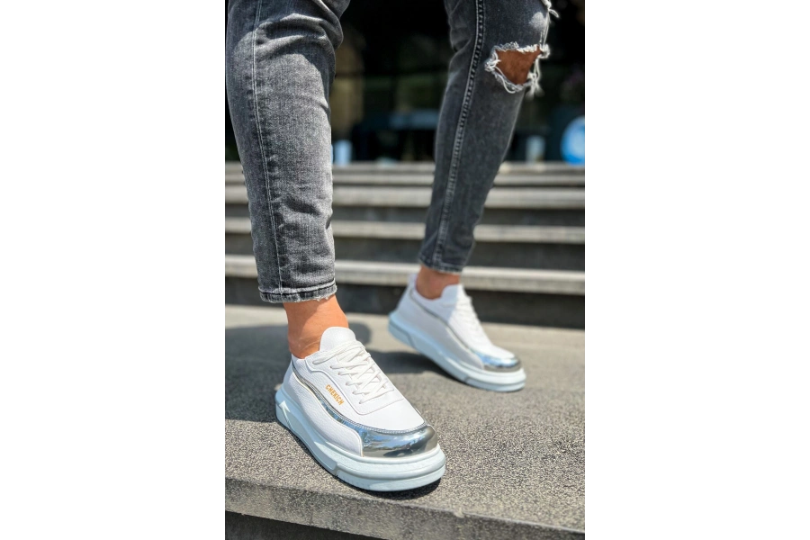 Shoecide Sho041 - Cbt Renaissance Erkek Ayakkabı Beyaz/gumus