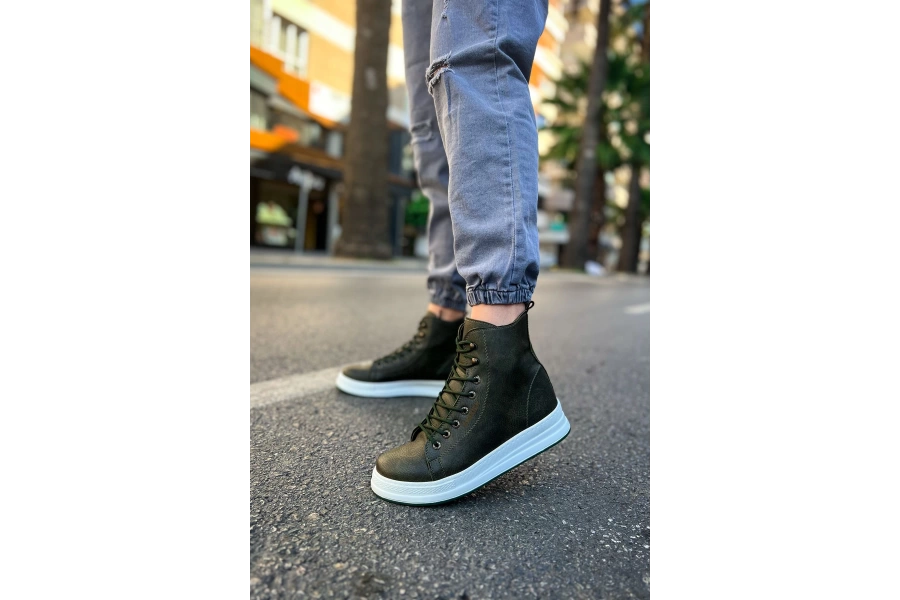 Shoecide Sho055 Bağcıklı Yüksek Taban Cbt Between Erkek Spor Bot Hakı