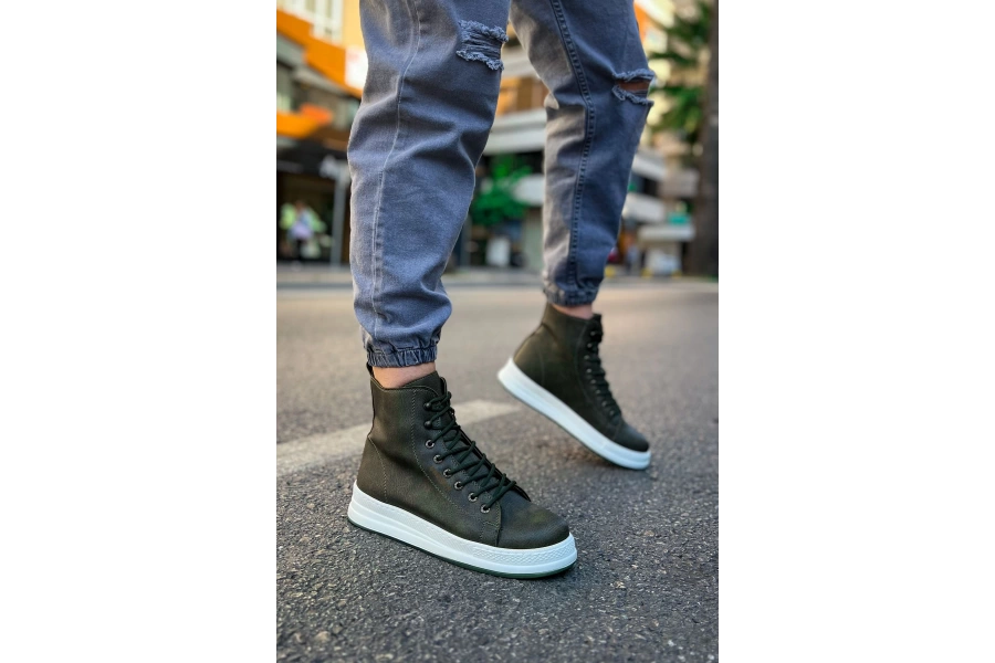 Shoecide Sho055 Bağcıklı Yüksek Taban Cbt Between Erkek Spor Bot Hakı