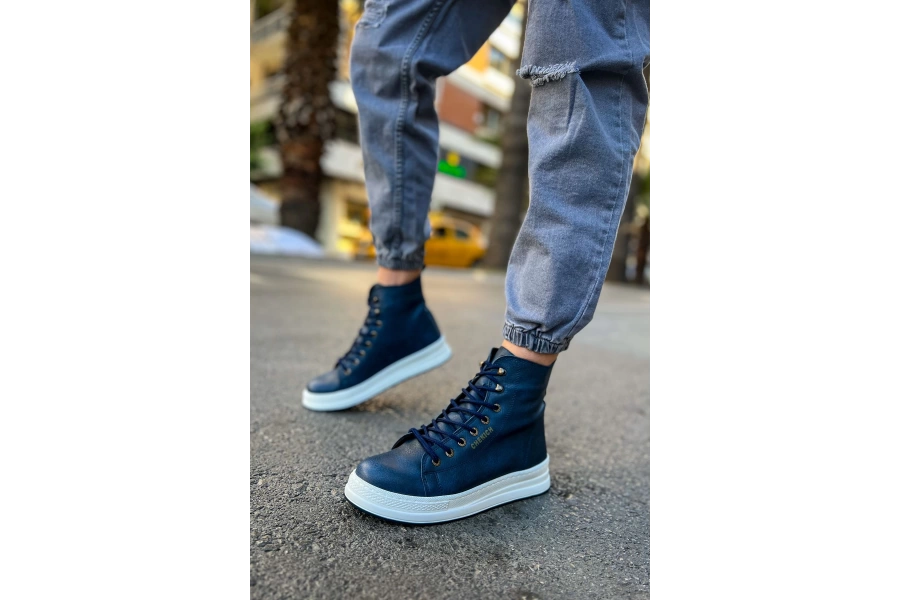 Shoecide Sho055 Bağcıklı Yüksek Taban Cbt Between Erkek Spor Bot Lacıvert