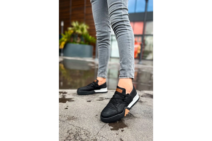 Shoecide Sho067 Bağcıklı Kalın Tasarım Taban Gbt Warrem Erkek Ayakkabı Sıyah/sıyah