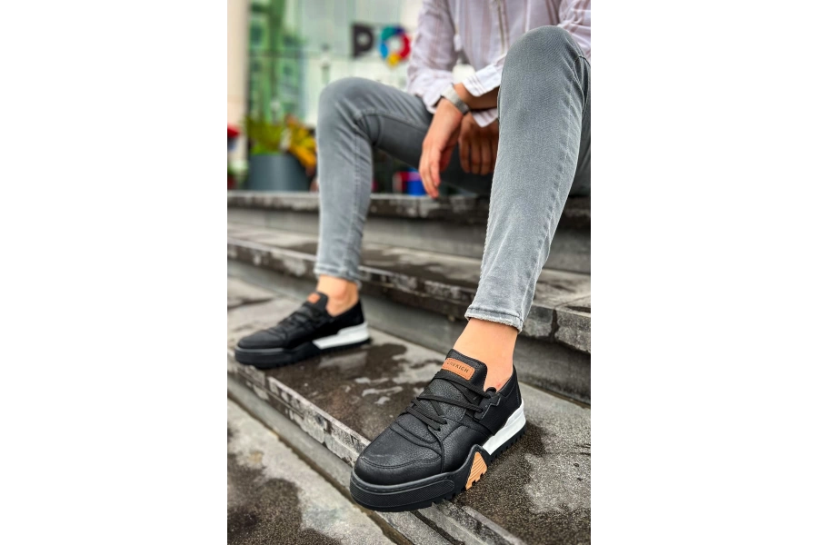 Shoecide Sho067 Bağcıklı Kalın Tasarım Taban Gbt Warrem Erkek Ayakkabı Sıyah/sıyah