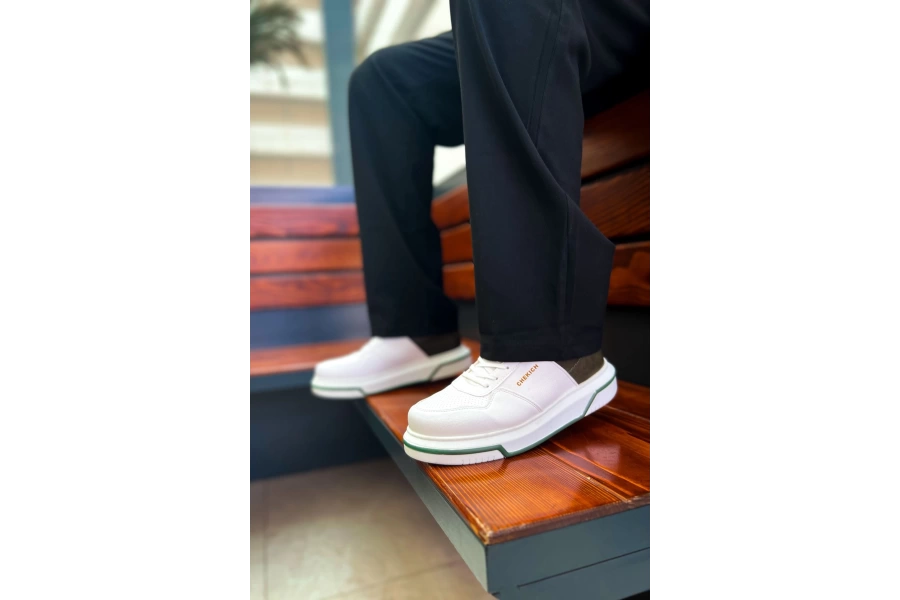 Shoecide Sho075 Cbt Signature Erkek Ayakkabı Beyaz / Hakı