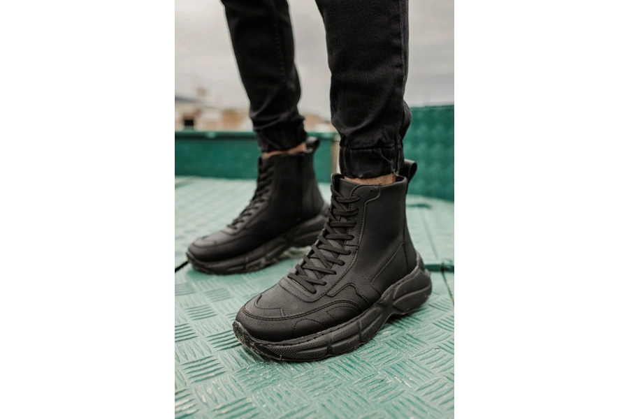 Shoecide Sho077 - St Erkek Spor Bot Sıyah