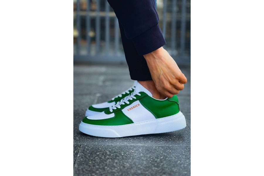 Shoecide Sho087 - Fbt Kenton Erkek Ayakkabı Beyaz/yesıl