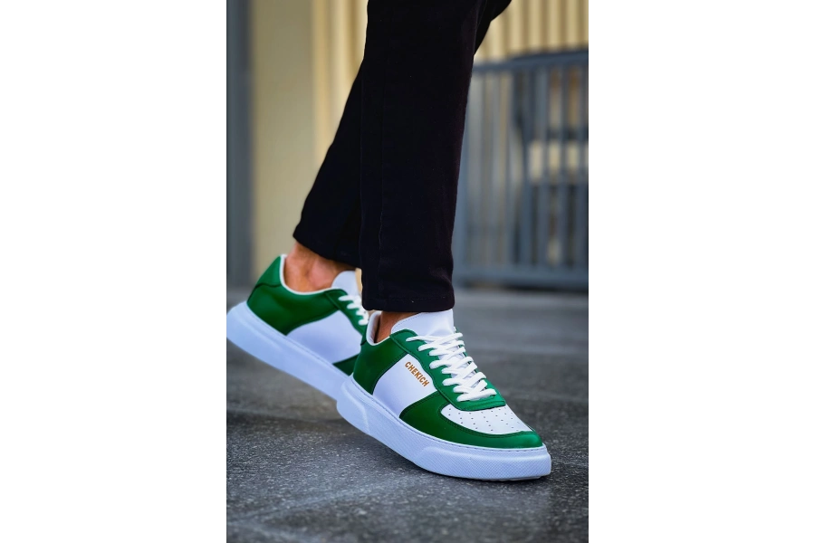 Shoecide Sho087 - Fbt Kenton Erkek Ayakkabı Beyaz/yesıl