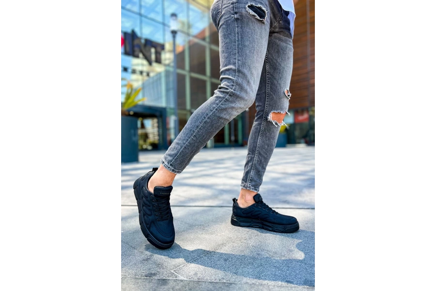 Shoecide Sho105 Bağcıklı Yüksek Taban Cst Cronus Erkek Ayakkabı Sıyah