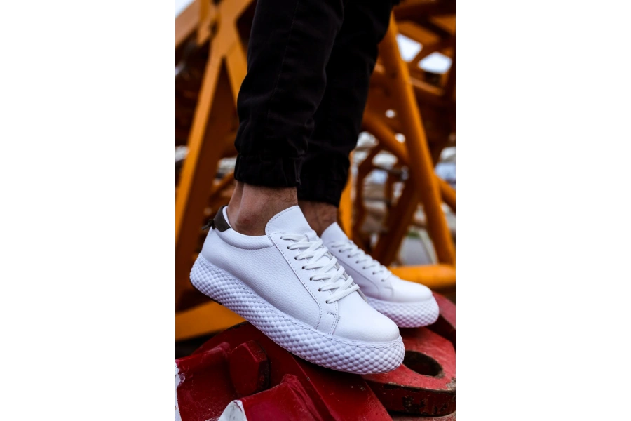 Shoecide Sho107 - Cbt Felibord Erkek Ayakkabı Beyaz / Hakı