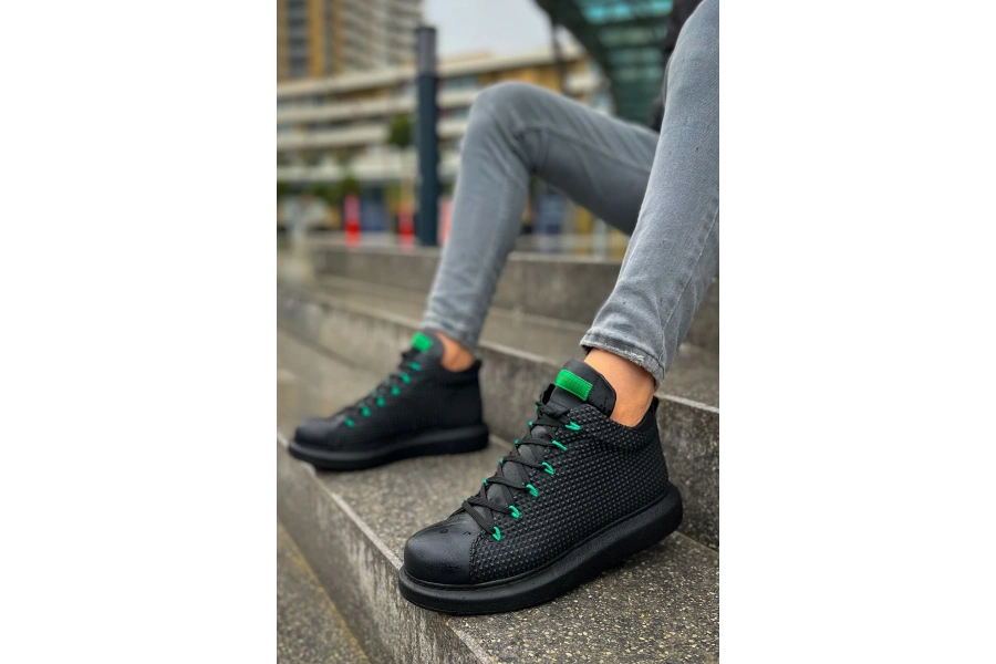 Shoecide Sho111 - Gst Milano Erkek Bot Sıyah / Yesıl