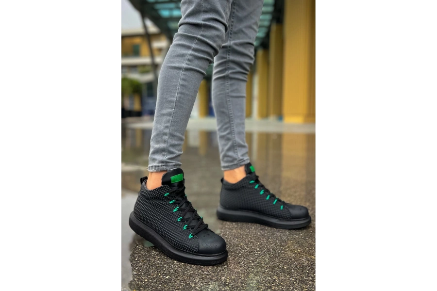 Shoecide Sho111 - Gst Milano Erkek Bot Sıyah / Yesıl