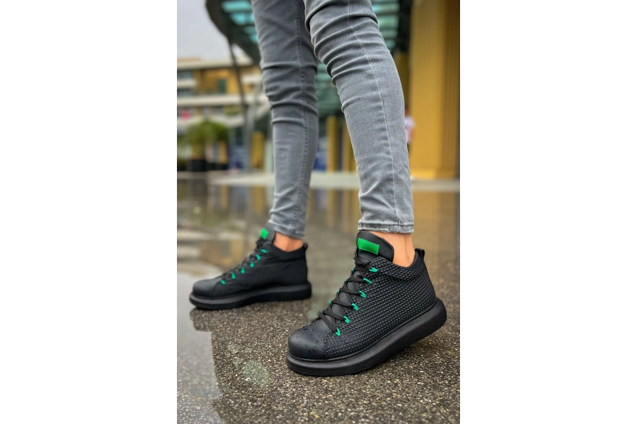 Shoecide Sho111 - Gst Milano Erkek Bot Sıyah / Yesıl