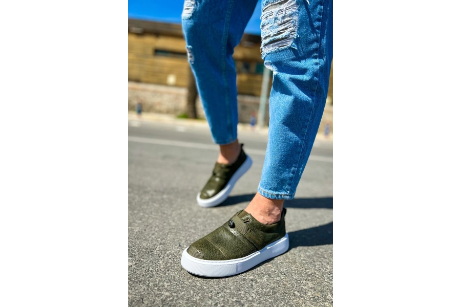Shoecide Sho147 Cırtlı Yüksek Taban Cbt Dobeny Erkek Ayakkabı Hakı