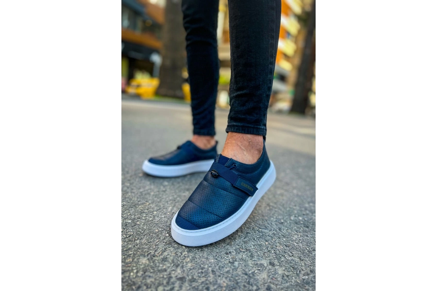 Shoecide Sho147 Cırtlı Yüksek Taban Cbt Dobeny Erkek Ayakkabı Lacıvert