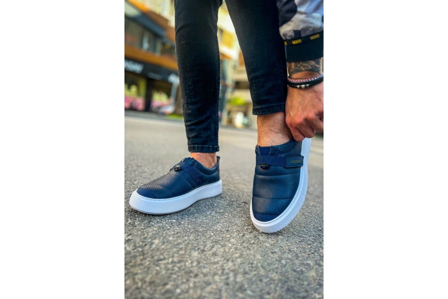 Shoecide Sho147 Cırtlı Yüksek Taban Cbt Dobeny Erkek Ayakkabı Lacıvert