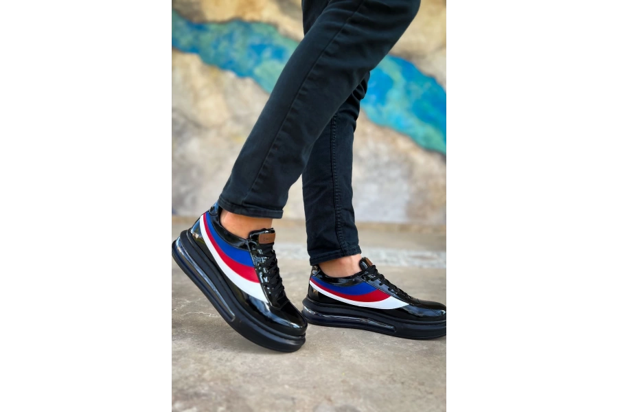 Shoecide Sho171 Bağcıklı Balon Yüksek Taban Rrt Ariaso Erkek Ayakkabı Sıyah