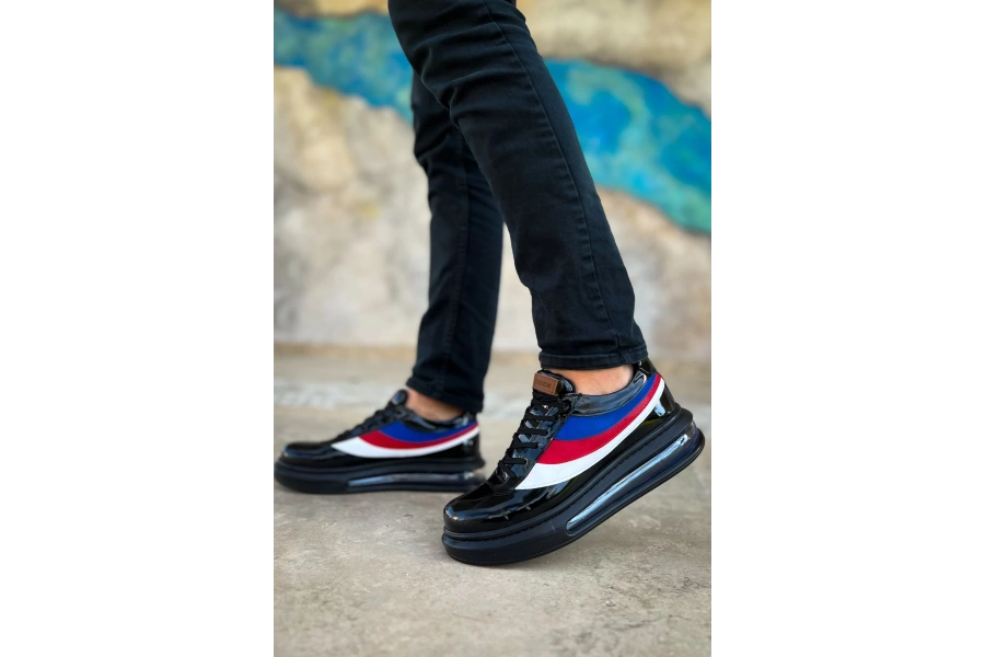 Shoecide Sho171 Bağcıklı Balon Yüksek Taban Rrt Ariaso Erkek Ayakkabı Sıyah