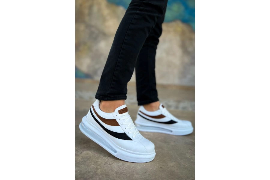 Shoecide Sho172 Bağcıklı Balon Taban Ariosa Rrt Erkek Ayakkabı Beyaz