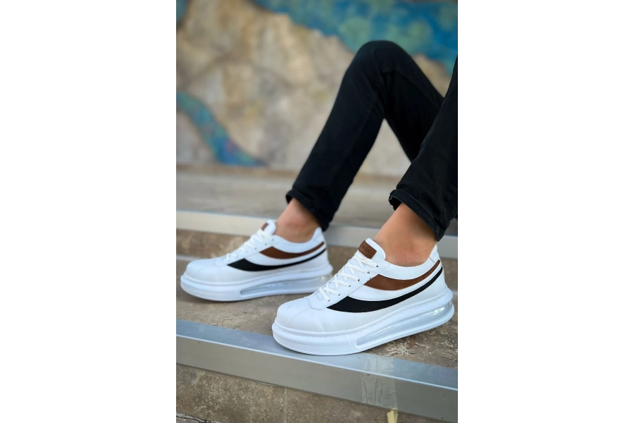 Shoecide Sho172 Bağcıklı Balon Taban Ariosa Rrt Erkek Ayakkabı Beyaz