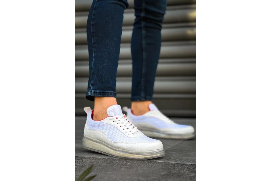 Shoecide Sho181 Rrt İpekyol  Erkek Ayakkabı Beyaz / Kırmızı