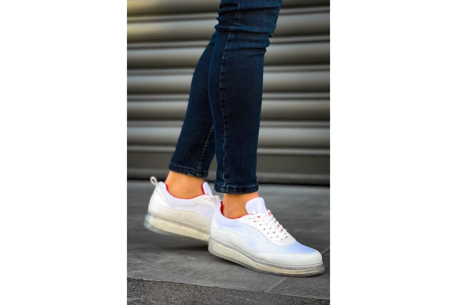 Shoecide Sho181 Rrt İpekyol  Erkek Ayakkabı Beyaz / Kırmızı