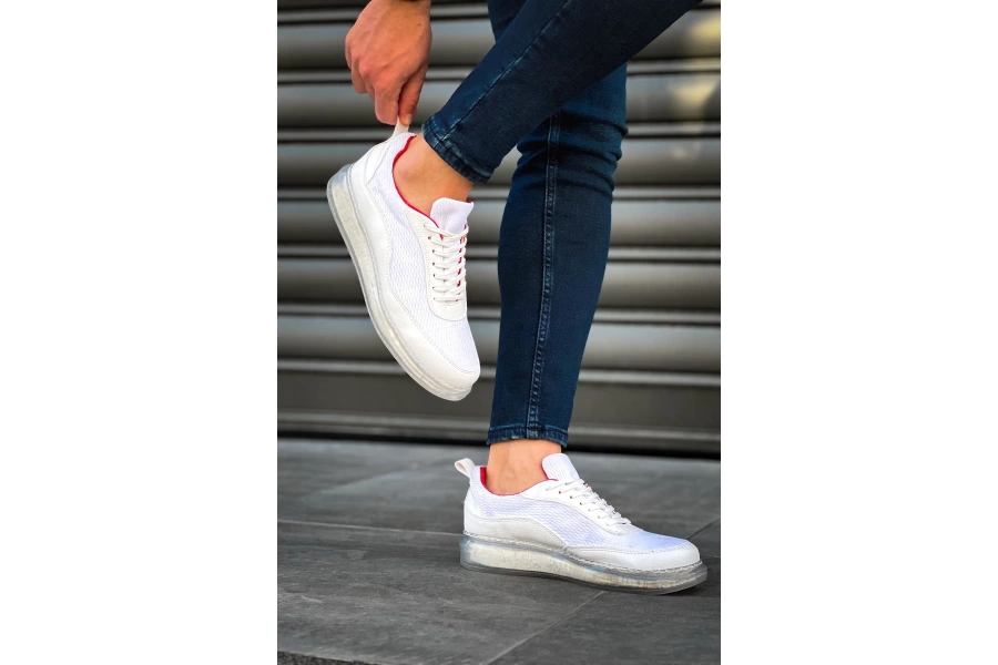 Shoecide Sho181 Rrt İpekyol  Erkek Ayakkabı Beyaz / Kırmızı