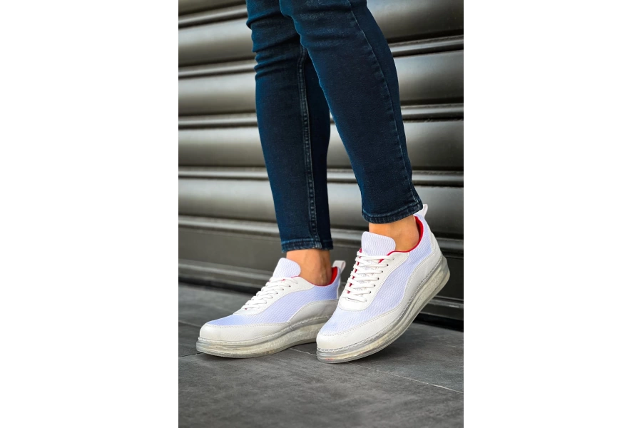 Shoecide Sho181 Rrt İpekyol  Erkek Ayakkabı Beyaz / Kırmızı