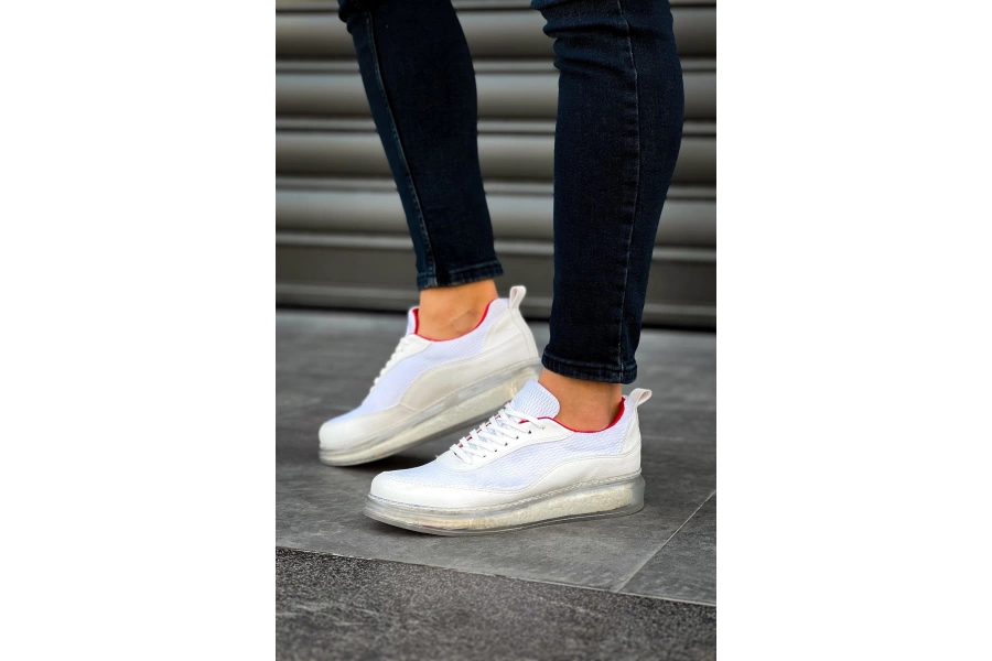 Shoecide Sho181 Rrt İpekyol  Erkek Ayakkabı Beyaz / Kırmızı