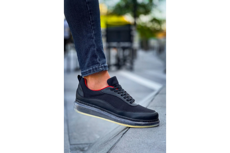 Shoecide Sho181 Rrt İpekyol  Erkek Ayakkabı Sıyah - Kırmızı