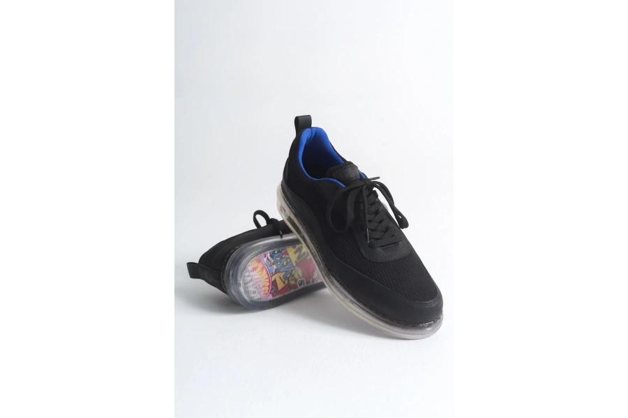 Shoecide Sho181 - Rrt İpekyol  Erkek Ayakkabı Sıyah/sax Mavı