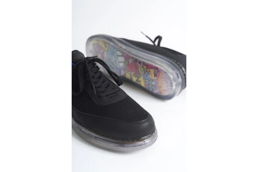 Shoecide Sho181 - Rrt İpekyol  Erkek Ayakkabı Sıyah/sax Mavı