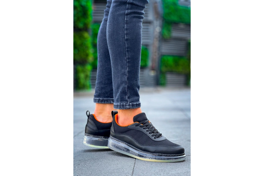 Shoecide Sho181 Rrt İpekyol  Erkek Ayakkabı Sıyah - Turuncu