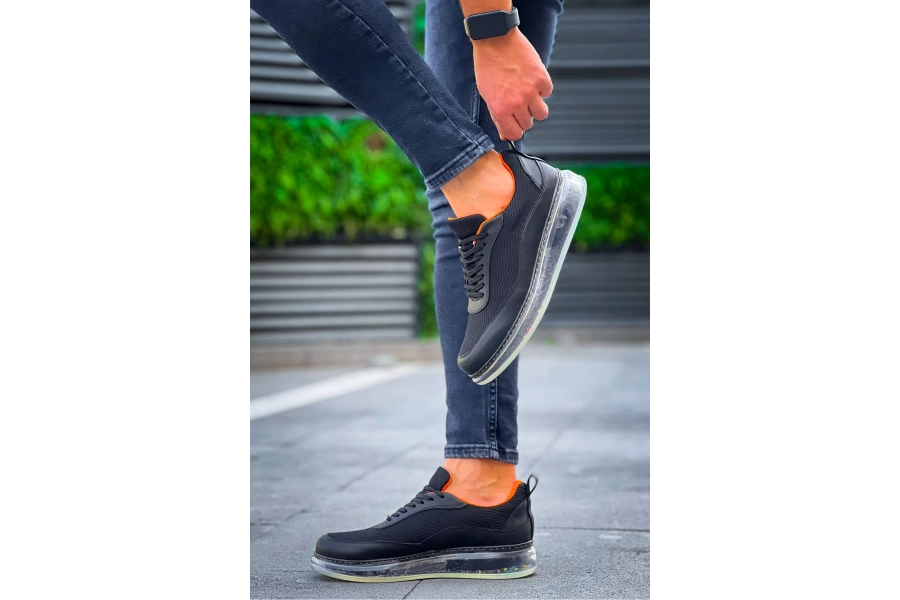 Shoecide Sho181 Rrt İpekyol  Erkek Ayakkabı Sıyah - Turuncu