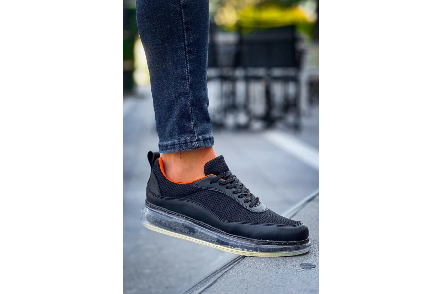 Shoecide Sho181 Rrt İpekyol  Erkek Ayakkabı Sıyah - Turuncu