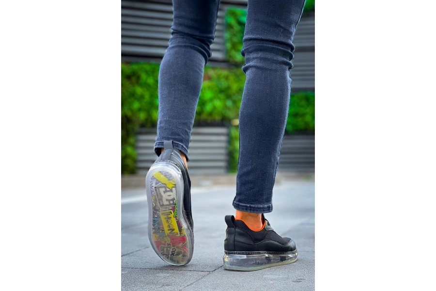 Shoecide Sho181 Rrt İpekyol  Erkek Ayakkabı Sıyah - Turuncu