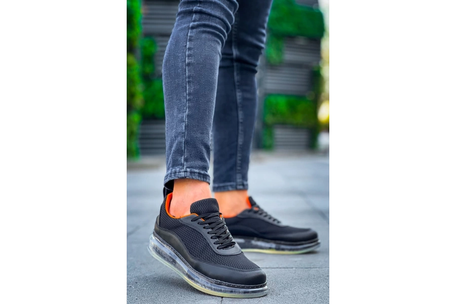 Shoecide Sho181 Rrt İpekyol  Erkek Ayakkabı Sıyah - Turuncu