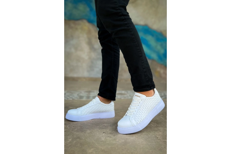 Shoecide Sho203 Bağcıklı Özel Tasarım Obt Maglieria Erkek Ayakkabı Beyaz