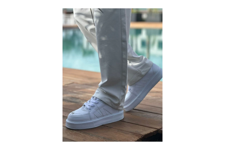 Shoecide Sho2407 Bağcıklı Yüksek Taban Cbt Star-x Erkek Spor Ayakkabı Beyaz
