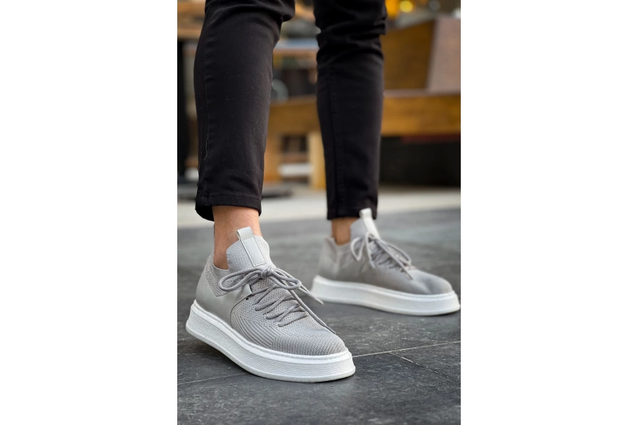 Shoecide Sho2408 Bağcıklı Yüksek Taban Tbt Fusion Erkek Spor Ayakkabı Antrasıt
