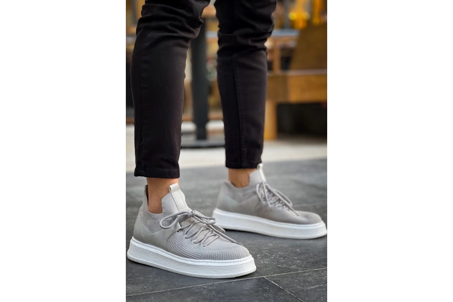 Shoecide Sho2408 Bağcıklı Yüksek Taban Tbt Fusion Erkek Spor Ayakkabı Antrasıt