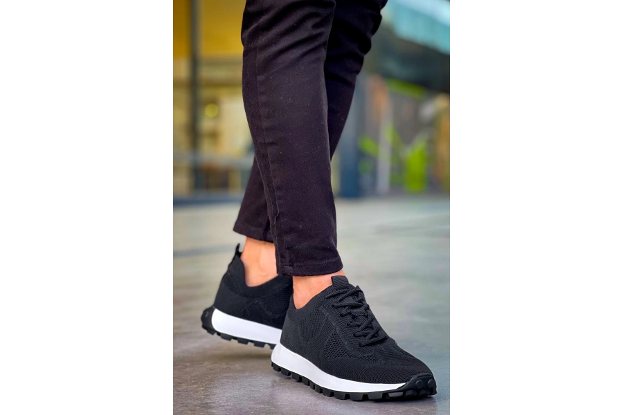 Shoecide Sho2409 - Triko Erkek Ayakkabı Sıyah