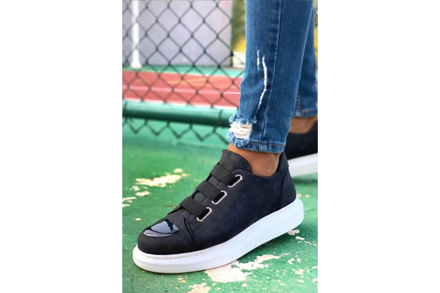 Shoecide Sho251 3 Bantlı Ayna Burun Rahat Taban Cbt Mirror Erkek Ayakkabı Sıyah