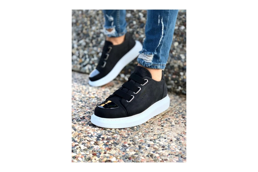 Shoecide Sho251 3 Bantlı Ayna Burun Rahat Taban Cbt Mirror Erkek Ayakkabı Sıyah