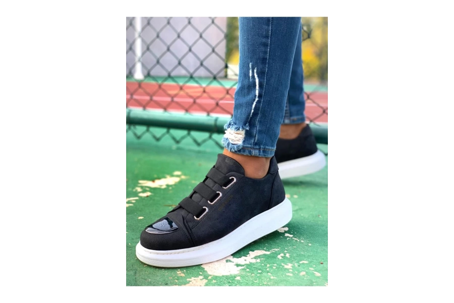 Shoecide Sho251 3 Bantlı Ayna Burun Rahat Taban Cbt Mirror Erkek Ayakkabı Sıyah