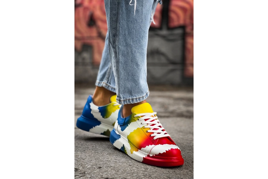 Shoecide Sho254 Bağcıklı Yüksek Taban Özel Tasarım Cbt Pittura Erkek Ayakkabı 552 Treecolor X