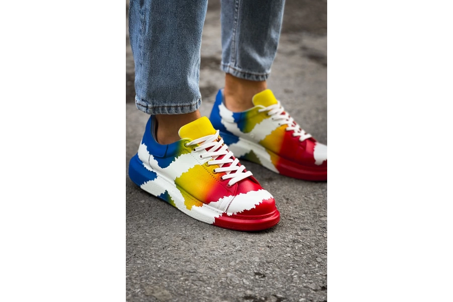 Shoecide Sho254 Bağcıklı Yüksek Taban Özel Tasarım Cbt Pittura Erkek Ayakkabı 552 Treecolor X