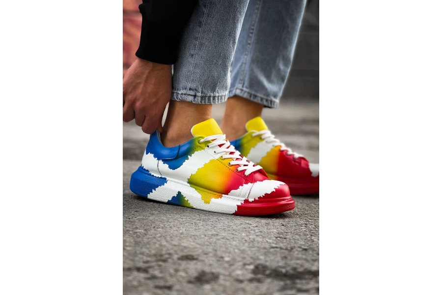Shoecide Sho254 Bağcıklı Yüksek Taban Özel Tasarım Cbt Pittura Erkek Ayakkabı 552 Treecolor X